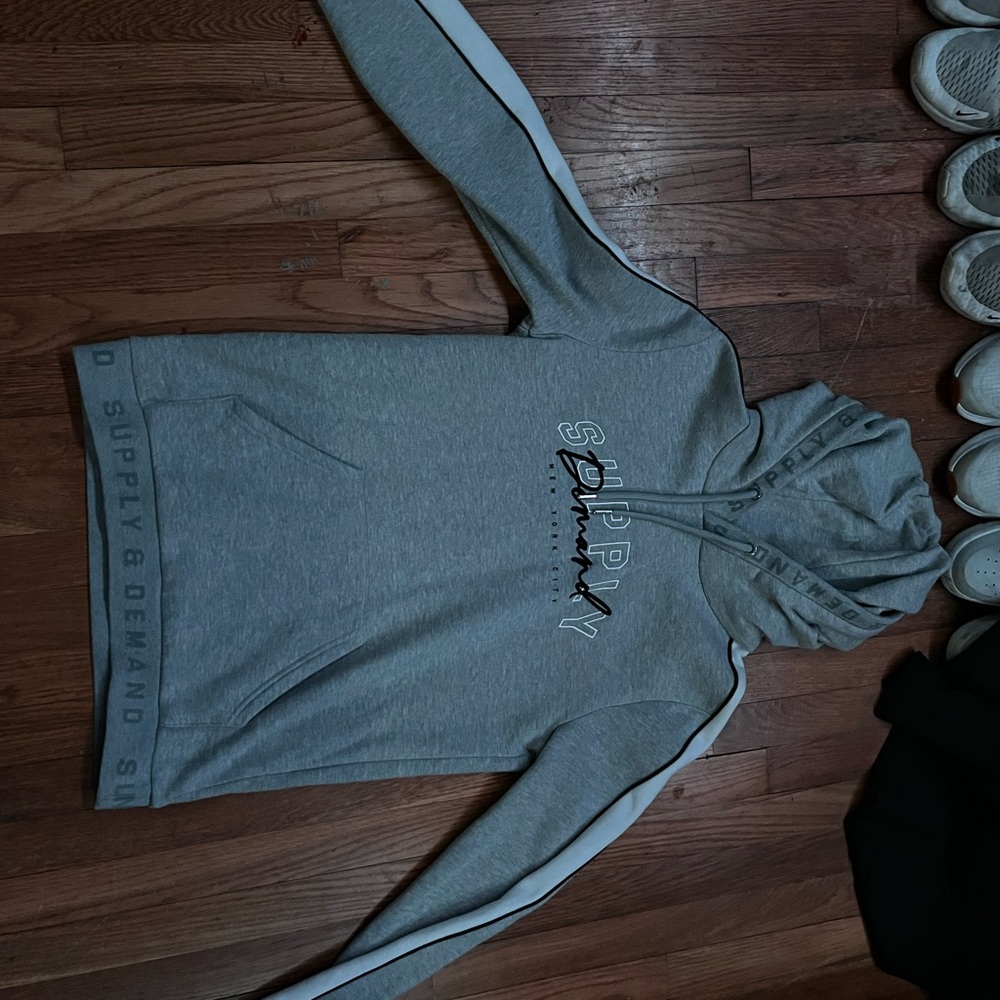 Gray Supply and Demand Hoodie for Men